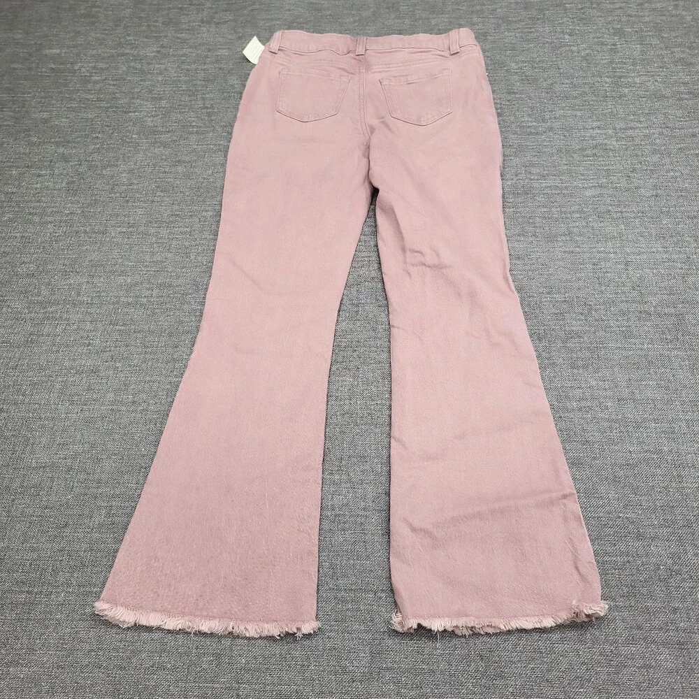 Girls Stretchy Button Fly Flare Jeans - Cat & Jack Pink Size 14